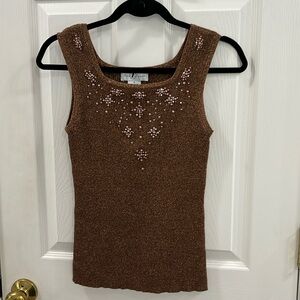 Glitzy tank that is perfect to wear alone or under a blazer.